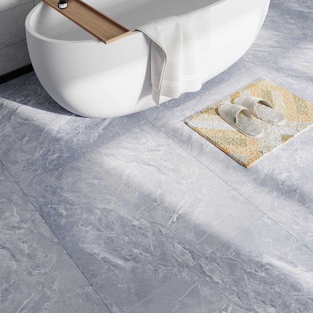 Grey - LIFE IDEAS - 8Pcs Stone Texture Self Adhesive PVC Flooring - 1