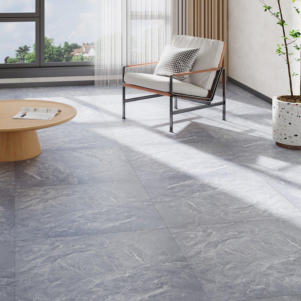 Grey - LIFE IDEAS - 8Pcs Stone Texture Self Adhesive PVC Flooring - 2