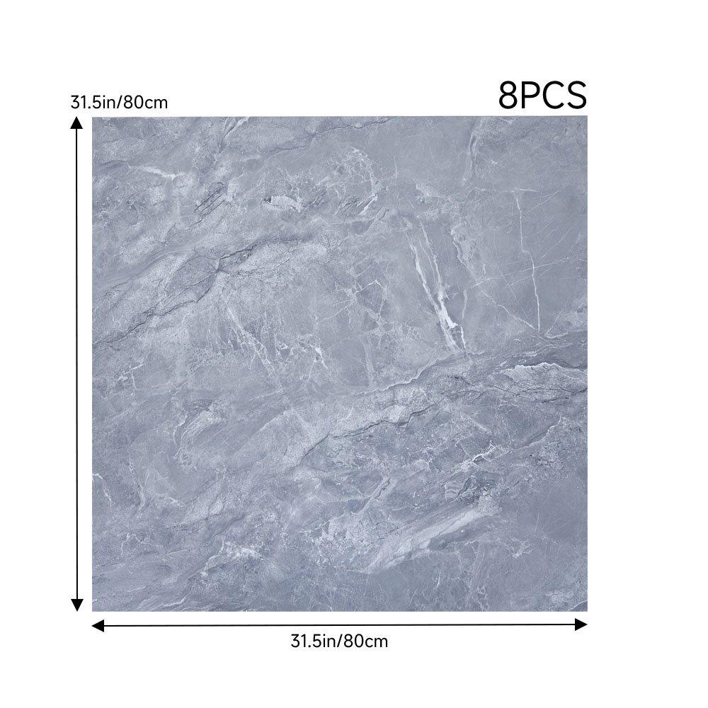 Grey - LIFE IDEAS - 8Pcs Stone Texture Self Adhesive PVC Flooring - 6