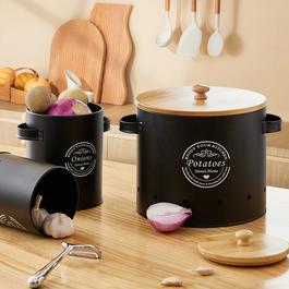 LIFE IDEAS Kitchen Onion Garlic Storage Bin Set with Peeler