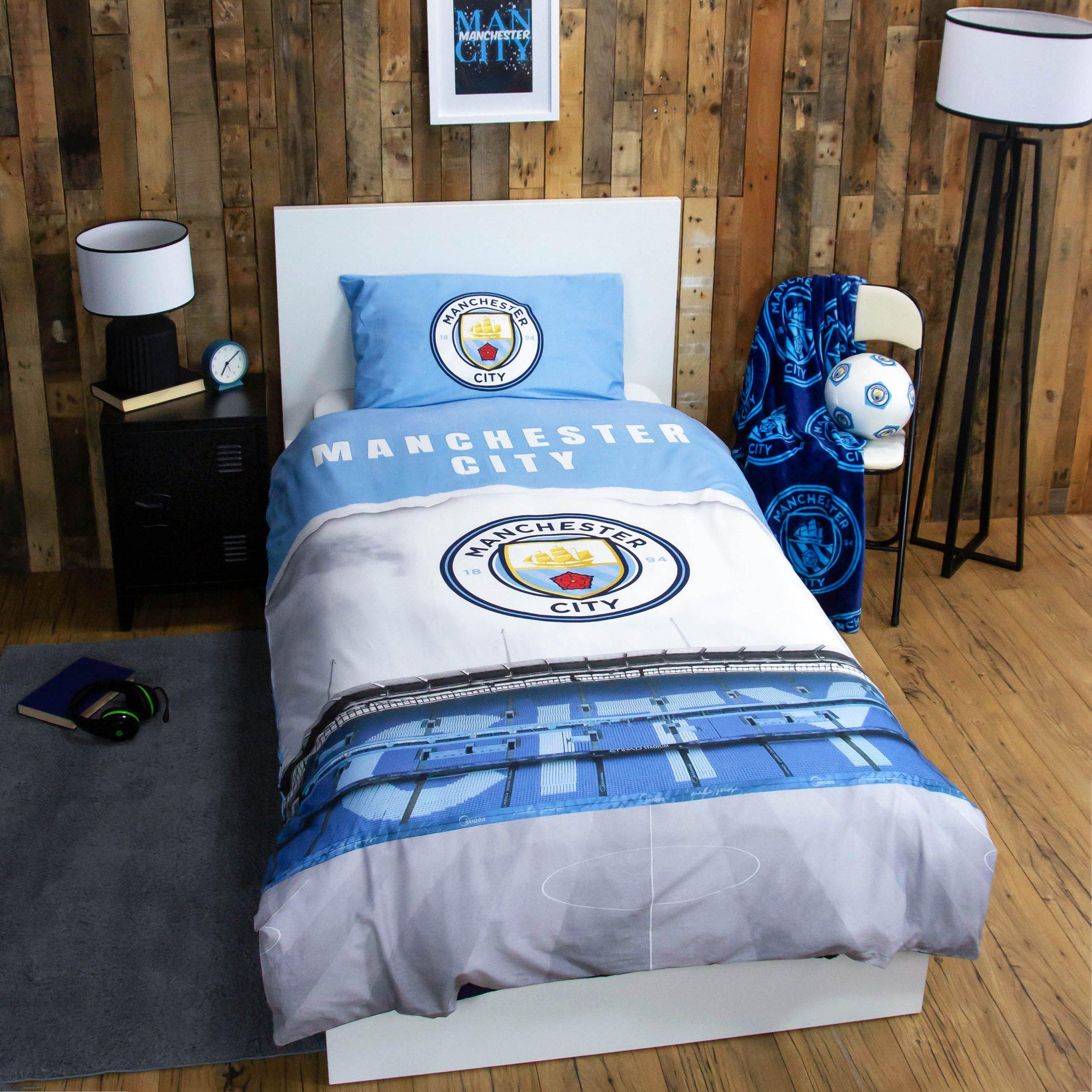 Blue - Team - Manchester City FC Stadium Single Panel Duvet - 2