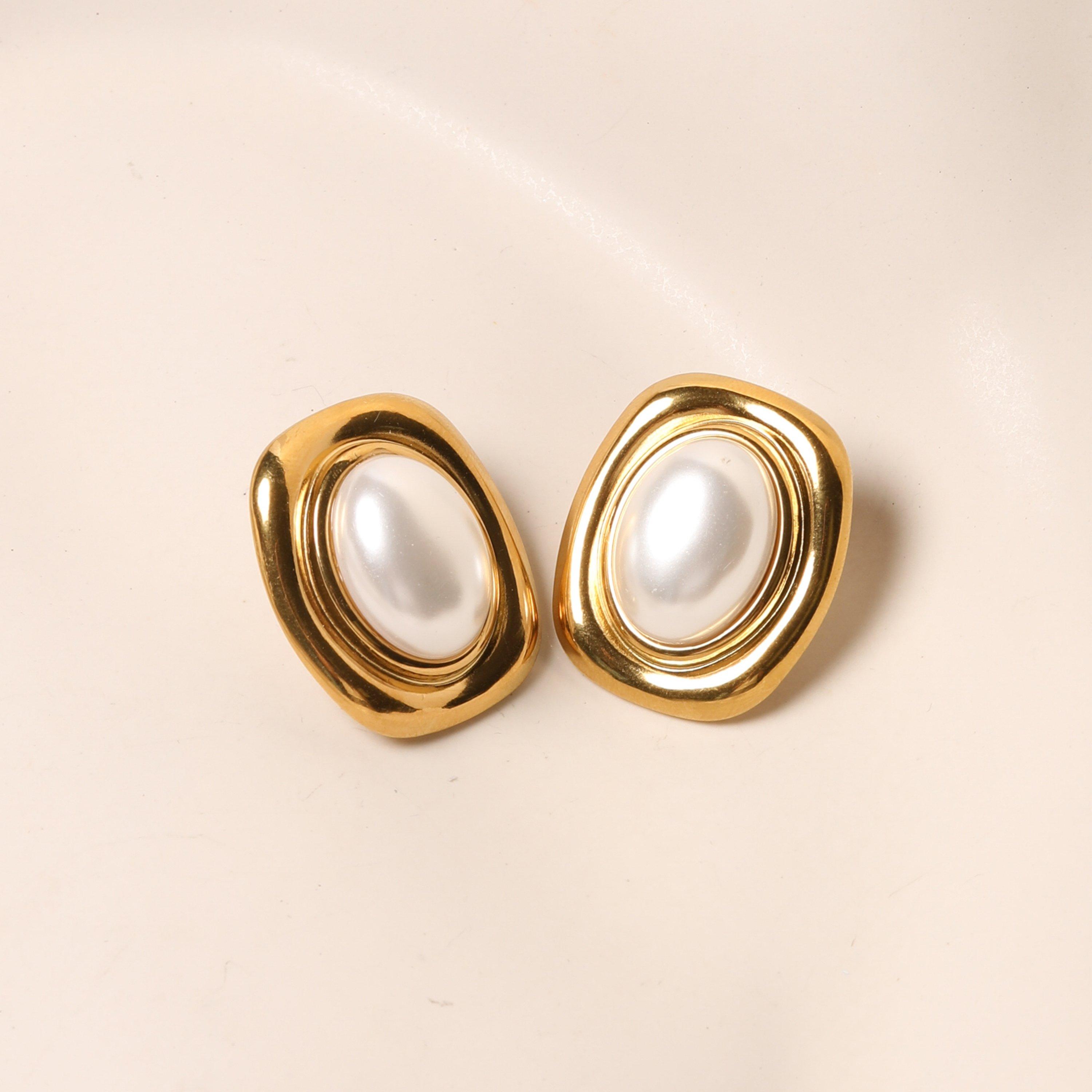 Gold - Jon Richard - Gold Plated And Pearl Polished Earrings - 3