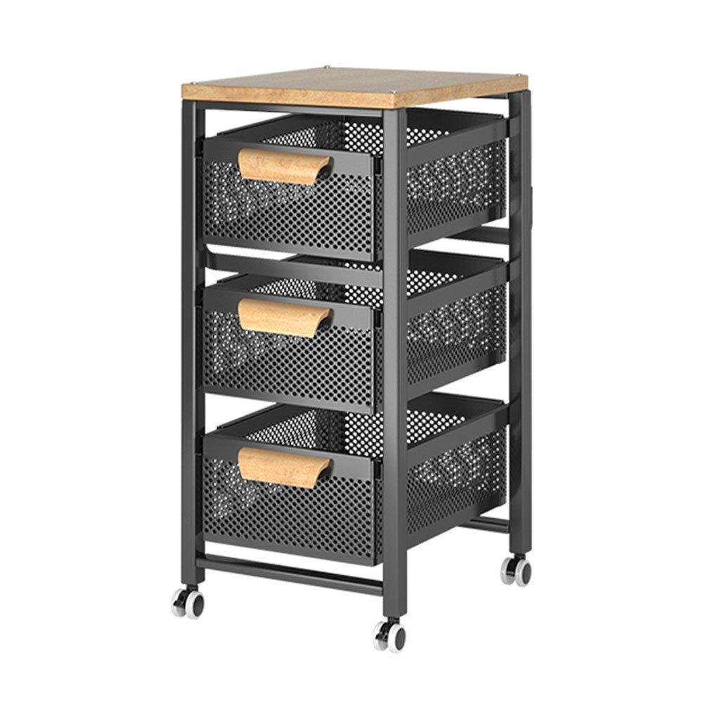 Black - LIFE IDEAS - 4-Tier Pull-Out Storage Rack for Kitchen - 3