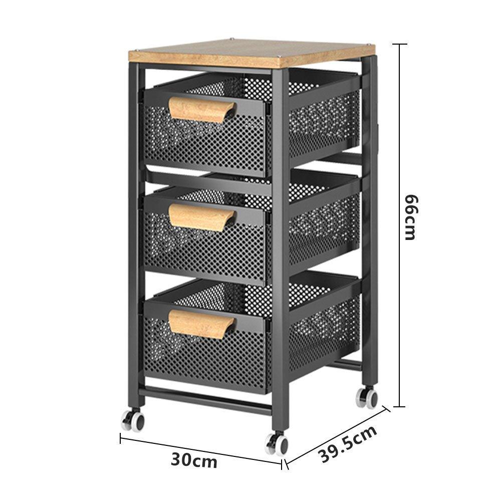 Black - LIFE IDEAS - 4-Tier Pull-Out Storage Rack for Kitchen - 4
