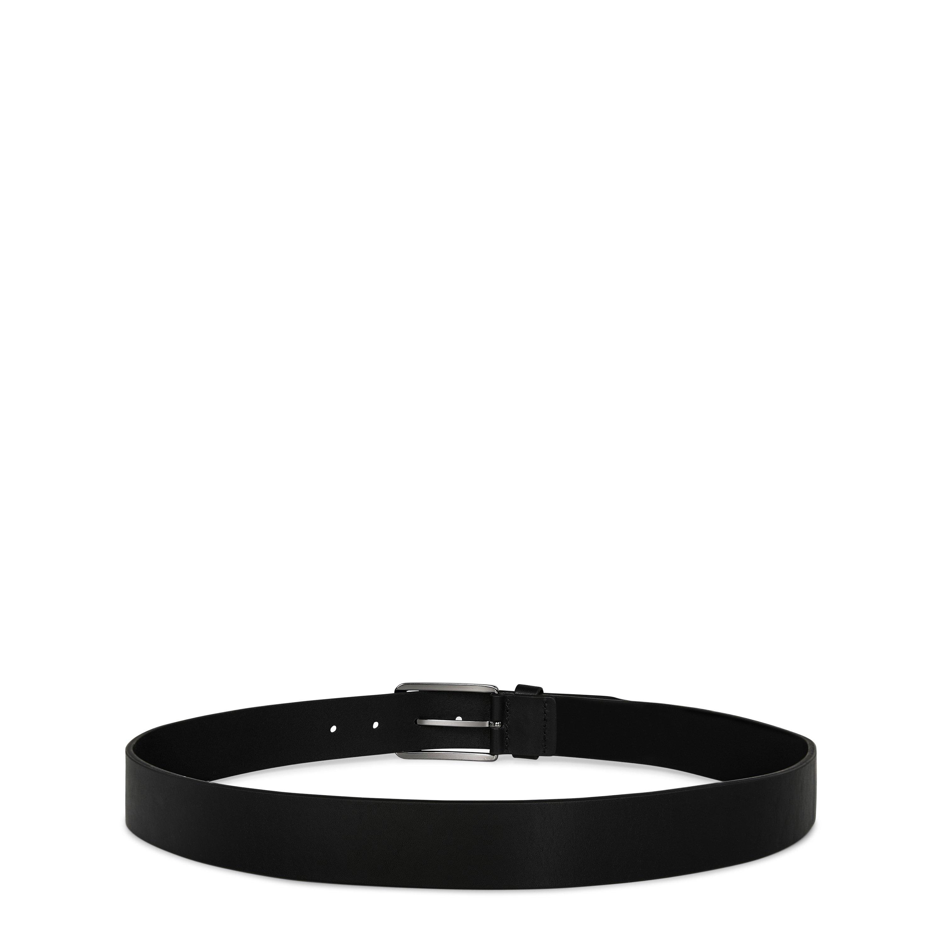 Black 001 - Boss - Men's Leather Logo Belt with Distinguished Hardware - 3