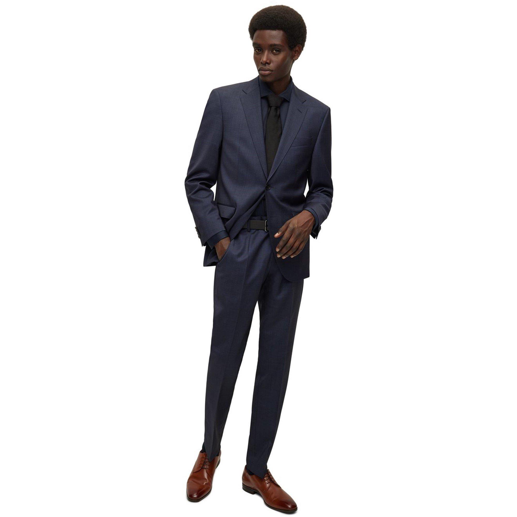 Black 001 - Boss - Men's Leather Logo Belt with Distinguished Hardware - 5