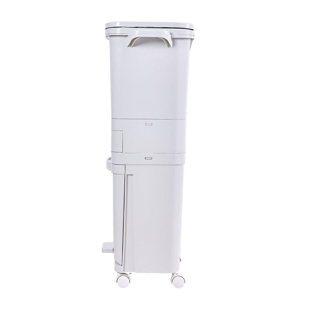 White - LIFE IDEAS - 49L 3-Tier Dry Wet Separation Trash Bin - 5