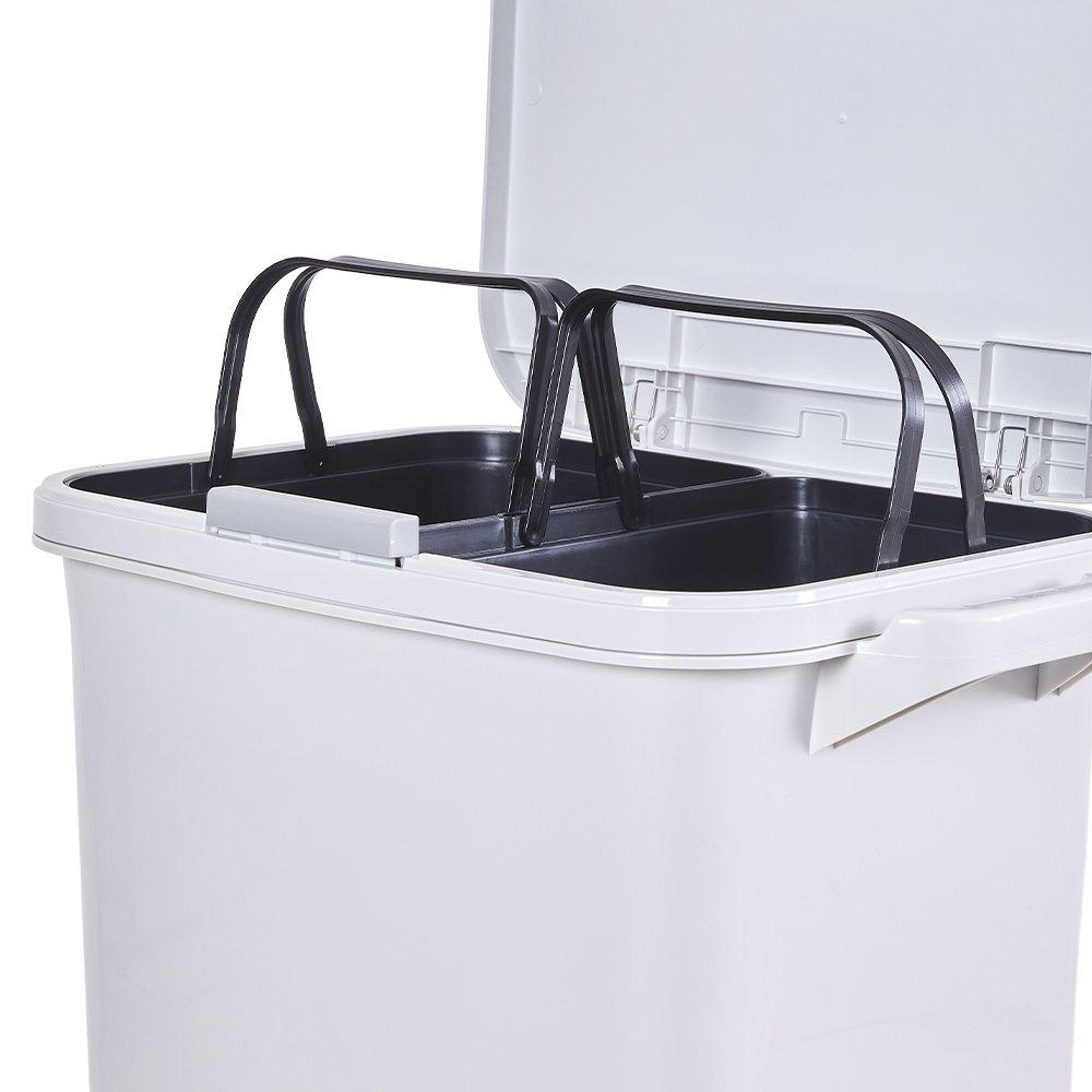 White - LIFE IDEAS - 49L 3-Tier Dry Wet Separation Trash Bin - 8