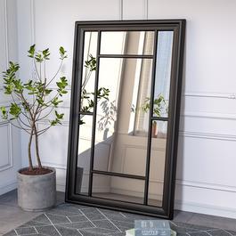 LIFE IDEAS Black Decorative Large Framed Wall Hanging Mirror
