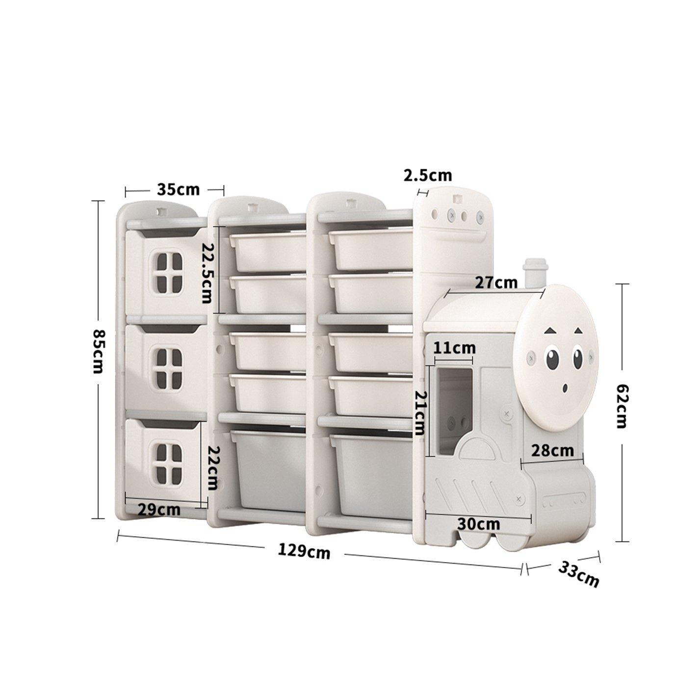 Grey - KIDKID - Cute Train Shape Toys Storage Rack for Kids - 6