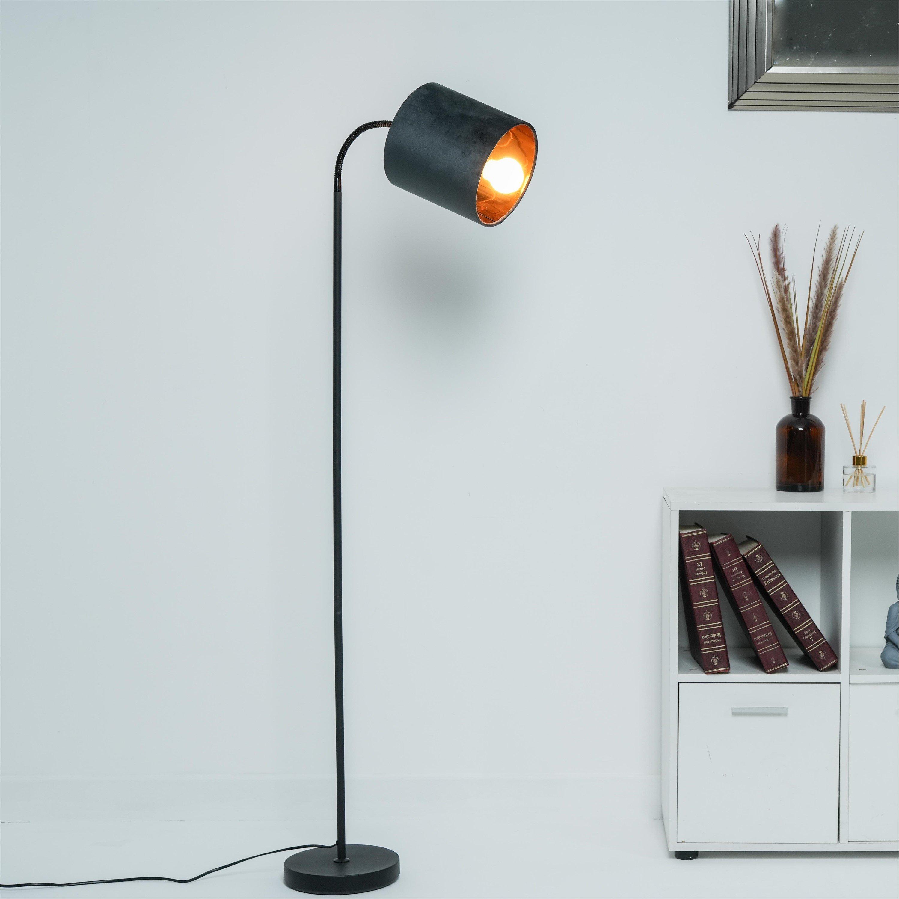 Grey - K Living - Hove Floor Lamp with Grey Shade - 3