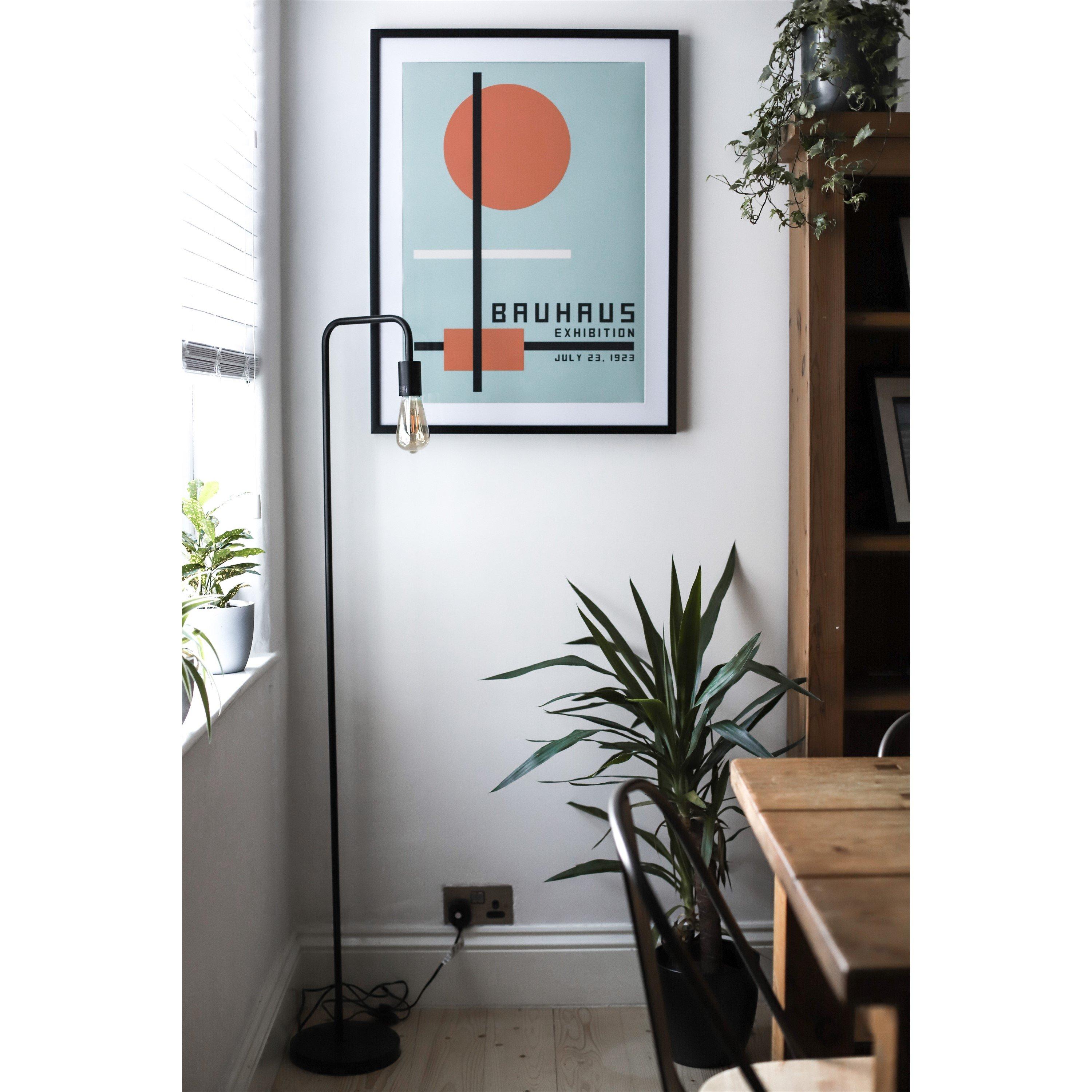 Black - K Living - Caitlin Industrial Filament Bulb Floor Lamp Black - 3