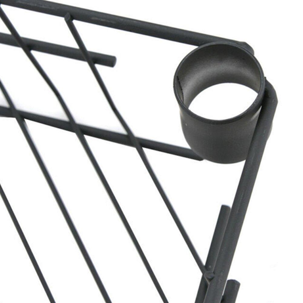 Black - LIFE IDEAS - 4 Tier Metal Corner Shower Shelf Black - 6