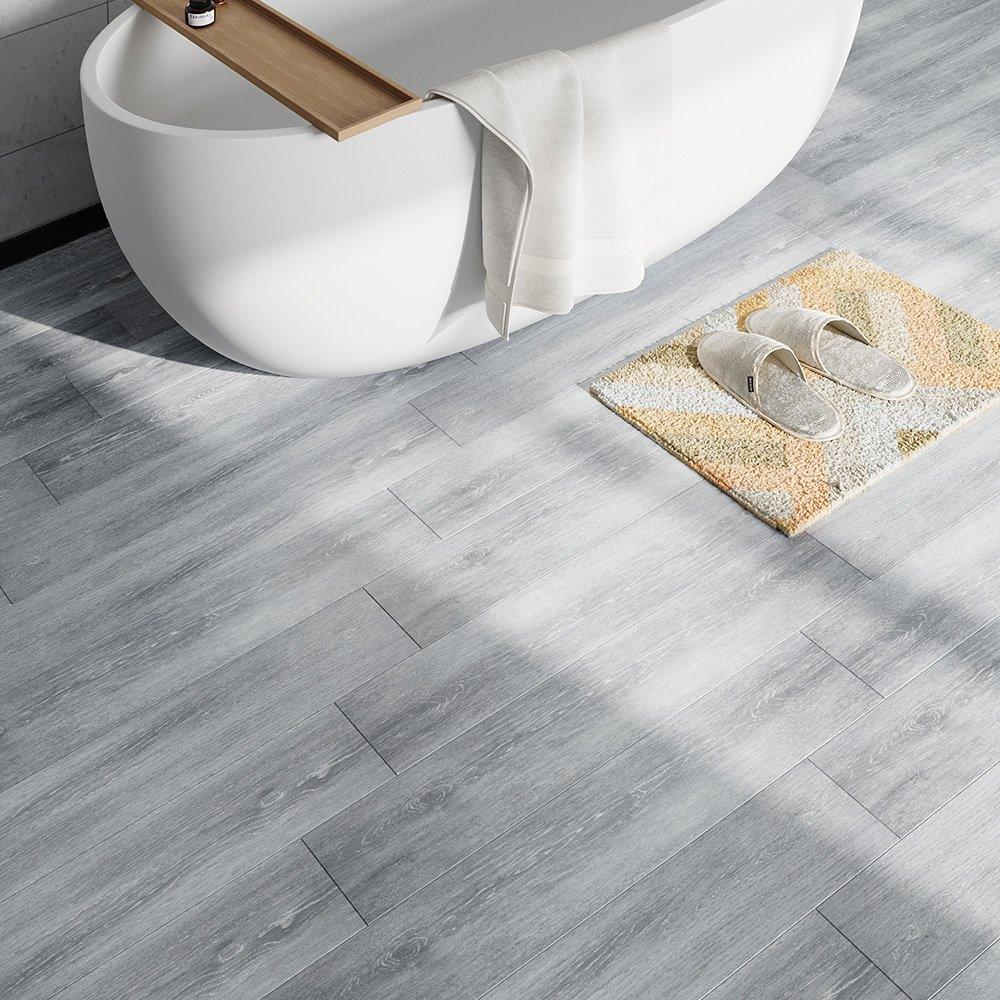 Grey - LIFE IDEAS - 20Pcs Wood Grain PVC Flooring - 1
