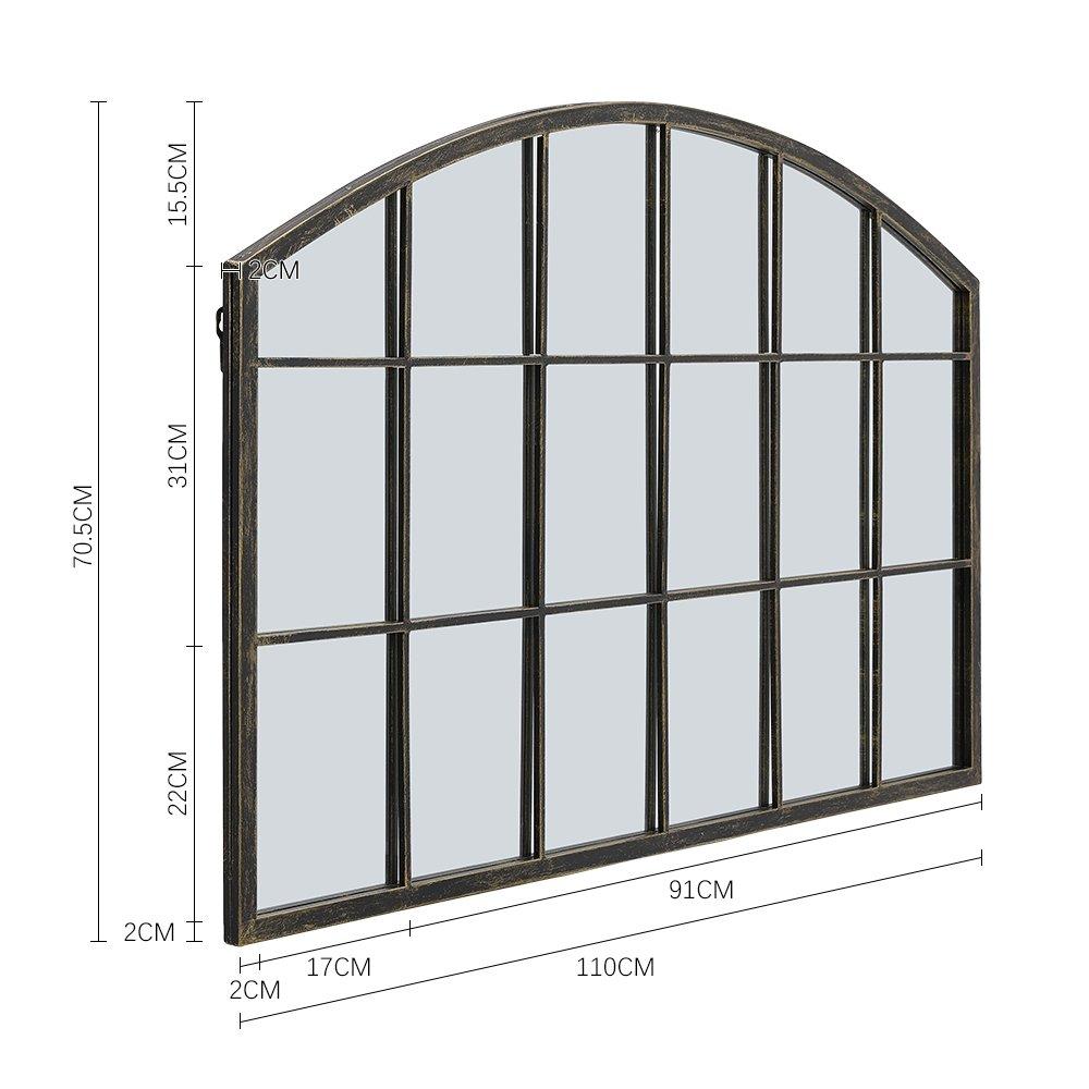 Brown - LIFE IDEAS - Framed Arched Wall Mirror for Decor - 8