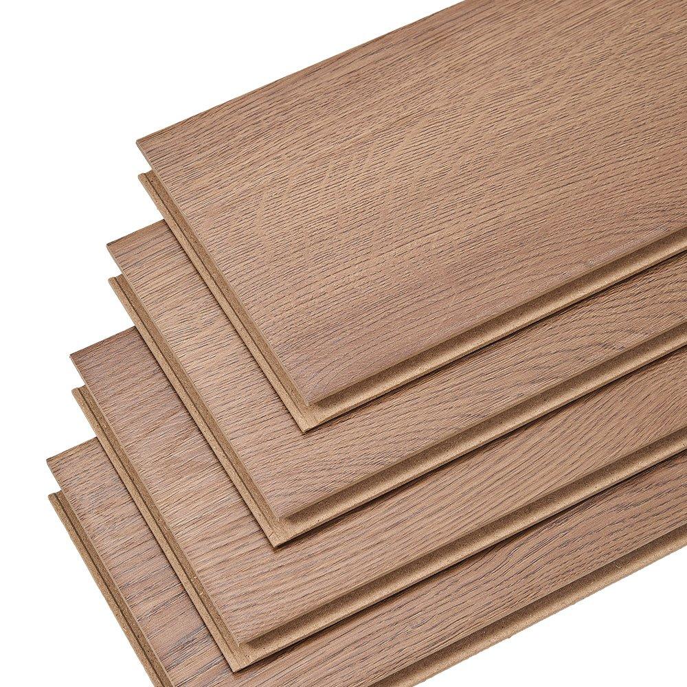 Brown - LIFE IDEAS - 20Pcs 12mm Thickness HDF Flooring - 7