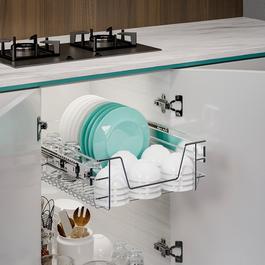 LIFE IDEAS Metal Sliding Kitchen Cabinet Basket Organizer
