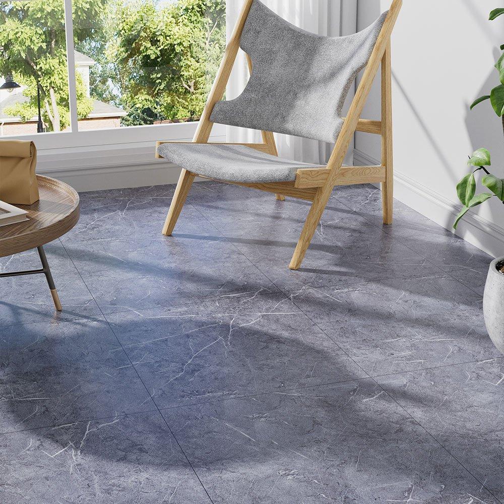 Life Ideas  24Pcs Marble Texture Self-Adhesive Flooring Tile - Grey