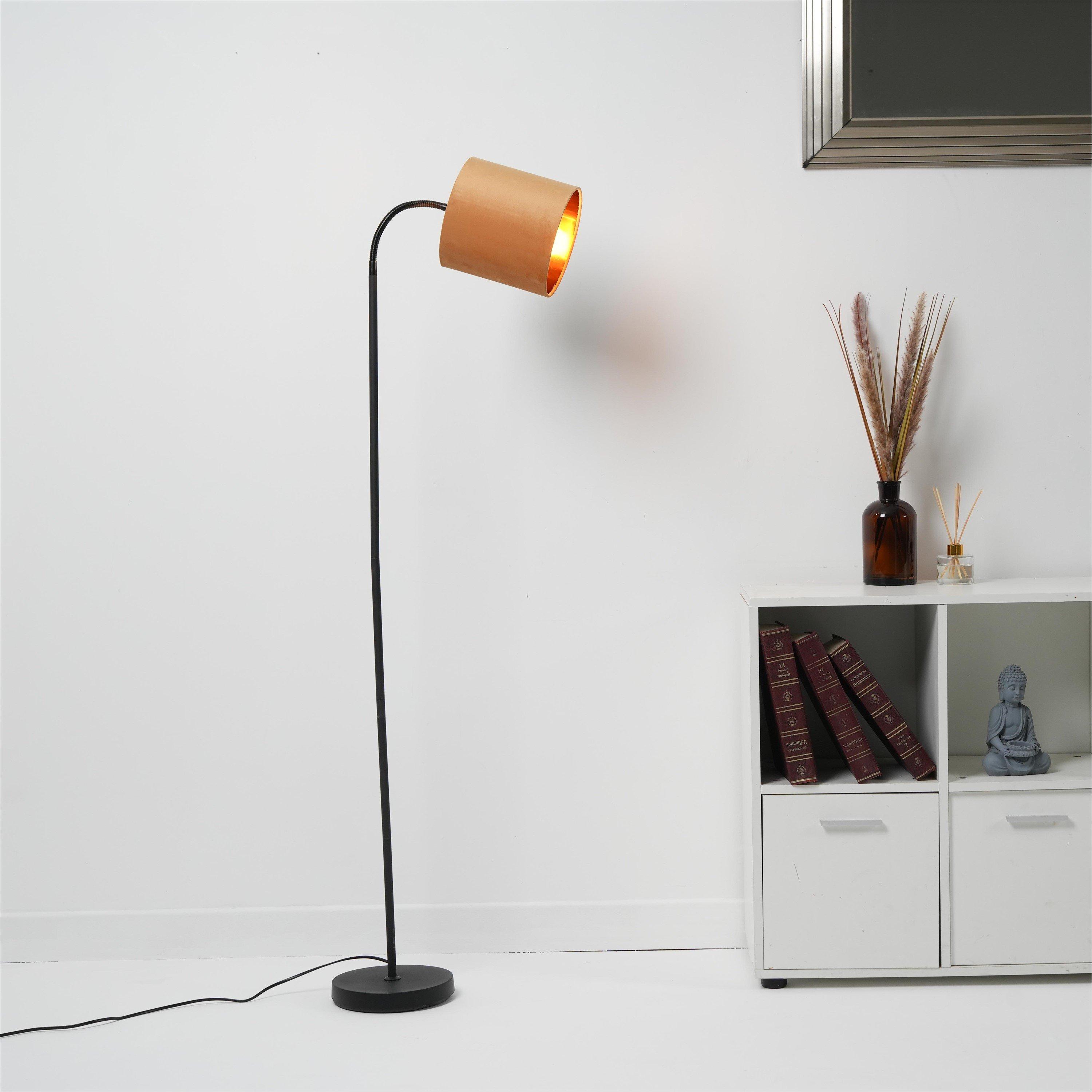 K Living  Hove Floor Lamp With Shade Ochre