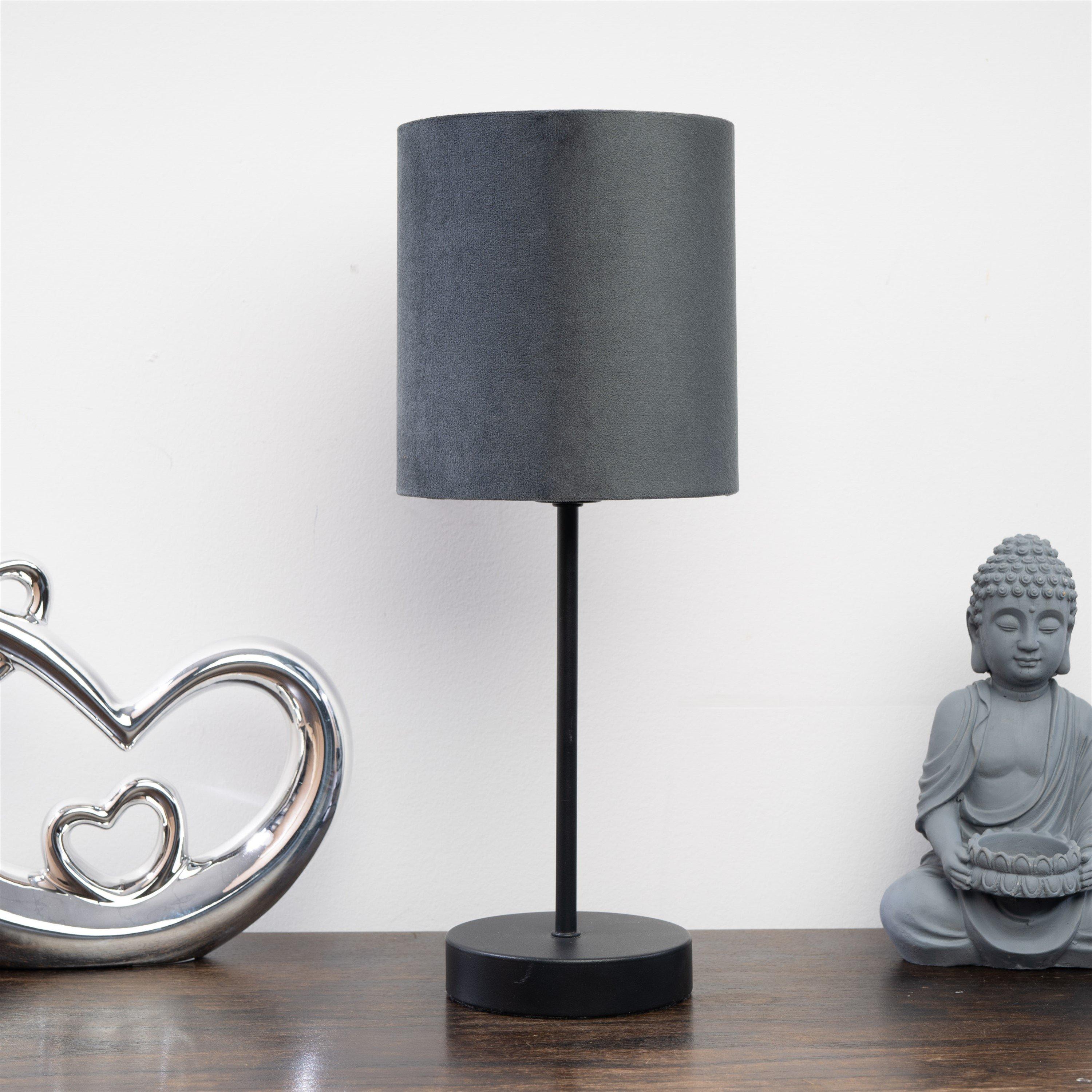 Grey - K Living - Hove Table Lamp with Grey Shade