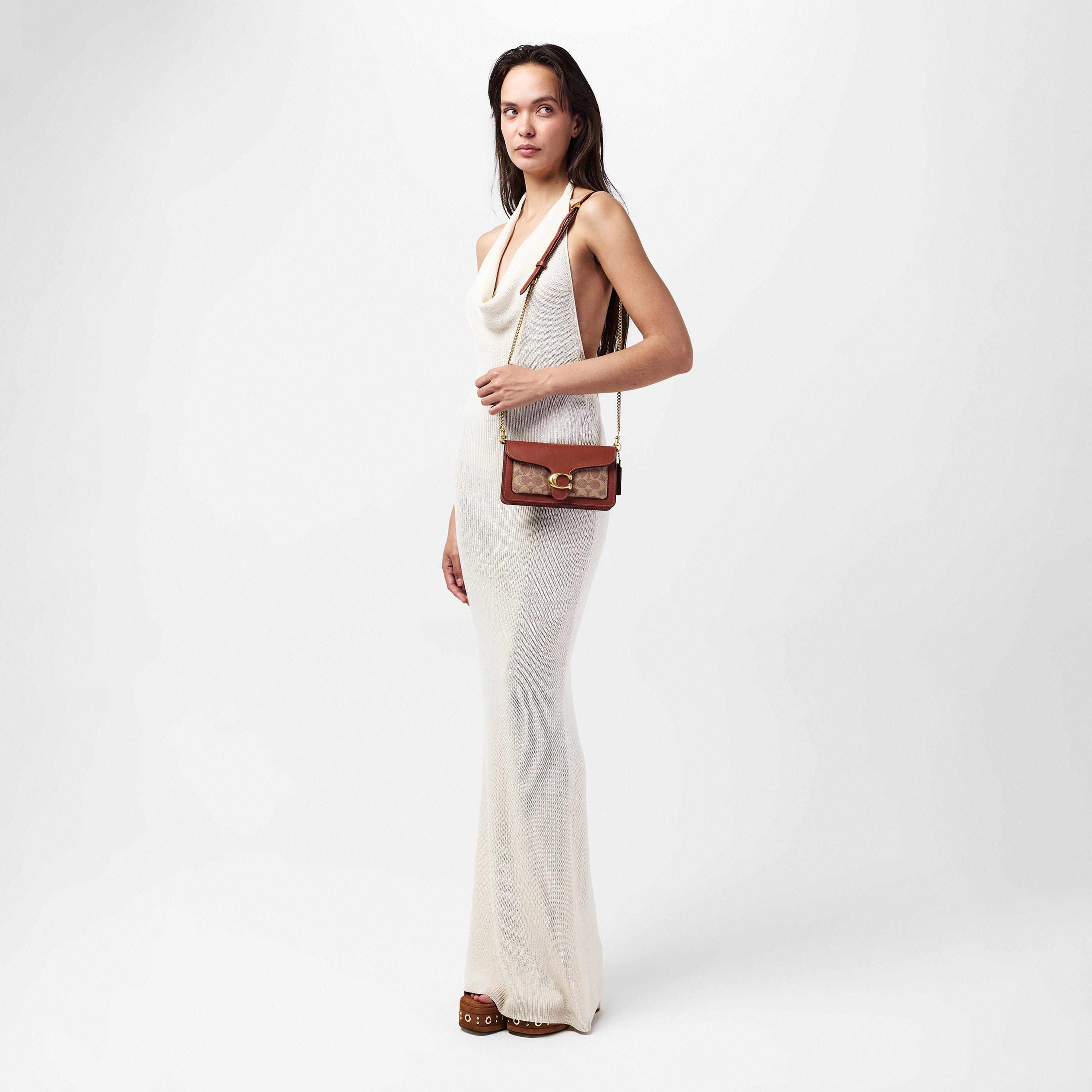 b4/tan caramel - Coach - Women's Tabby Chain Clutch Bag - 4