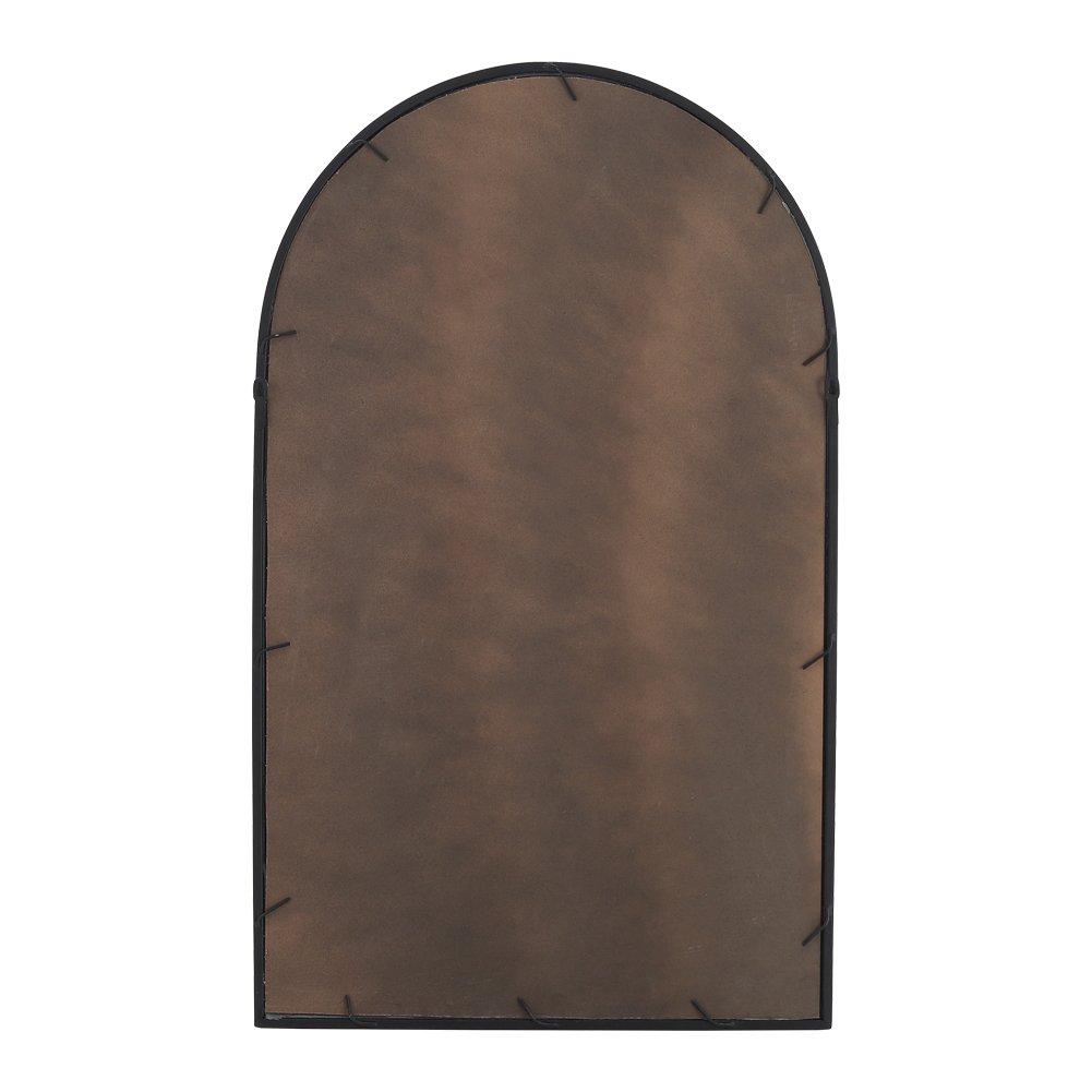 Black - LIFE IDEAS - Arched Wall Hanging Metal Windowpane Mirror - 4