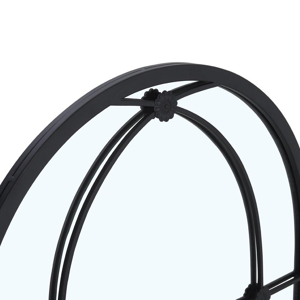 Black - LIFE IDEAS - Arched Wall Hanging Metal Windowpane Mirror - 5