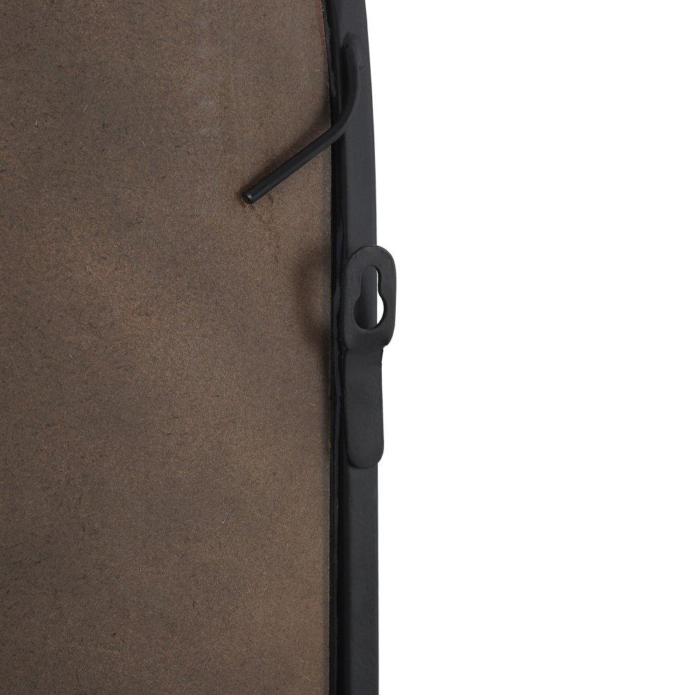 Black - LIFE IDEAS - Arched Wall Hanging Metal Windowpane Mirror - 6