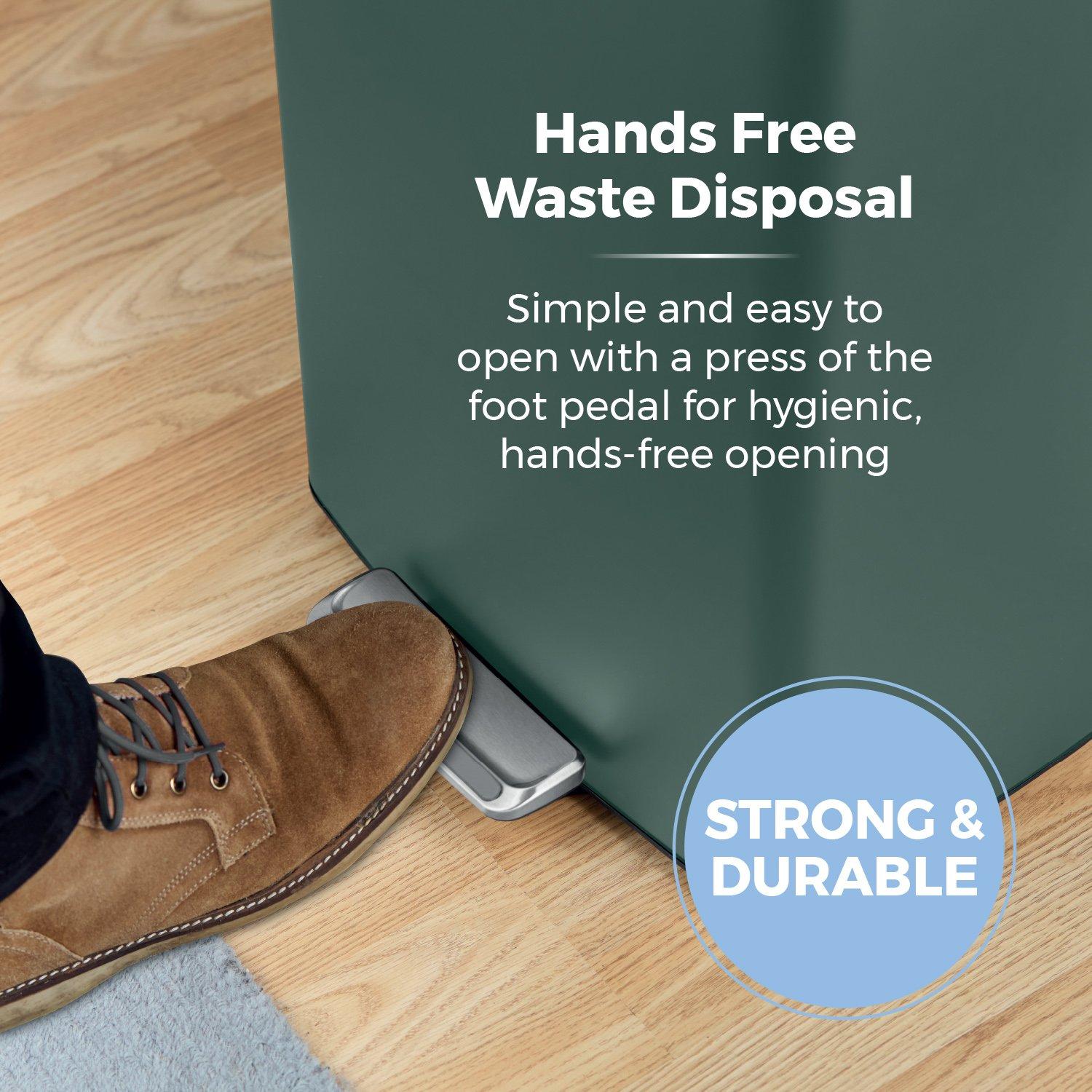 Forest Green - Tower - 40L Rectangular Pedal Bin - 4