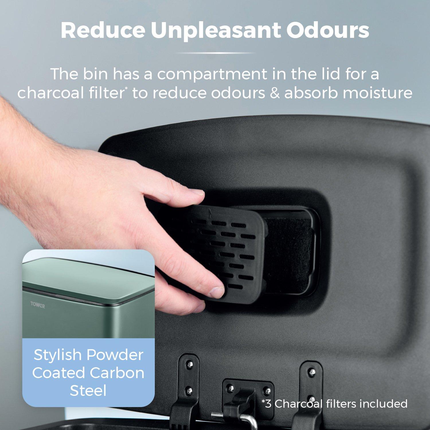 Forest Green - Tower - 40L Rectangular Pedal Bin - 5