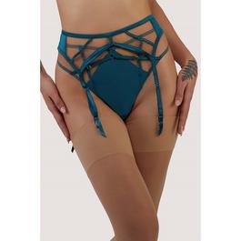 Playful Promises Ramona Teal Suspender Belt