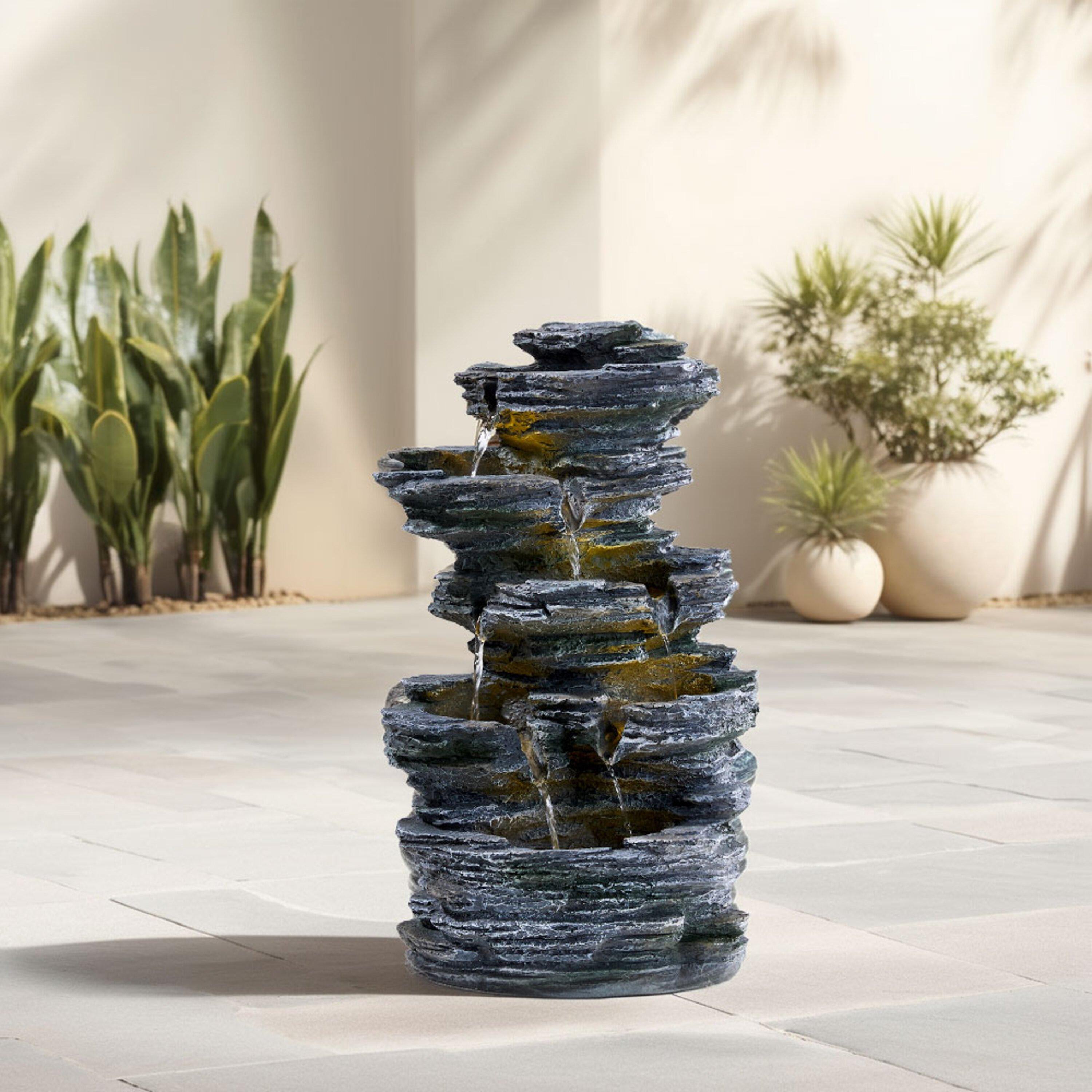 Grey - Breeins - Outdoor Solar-Powered Water Fountain Decor - 1