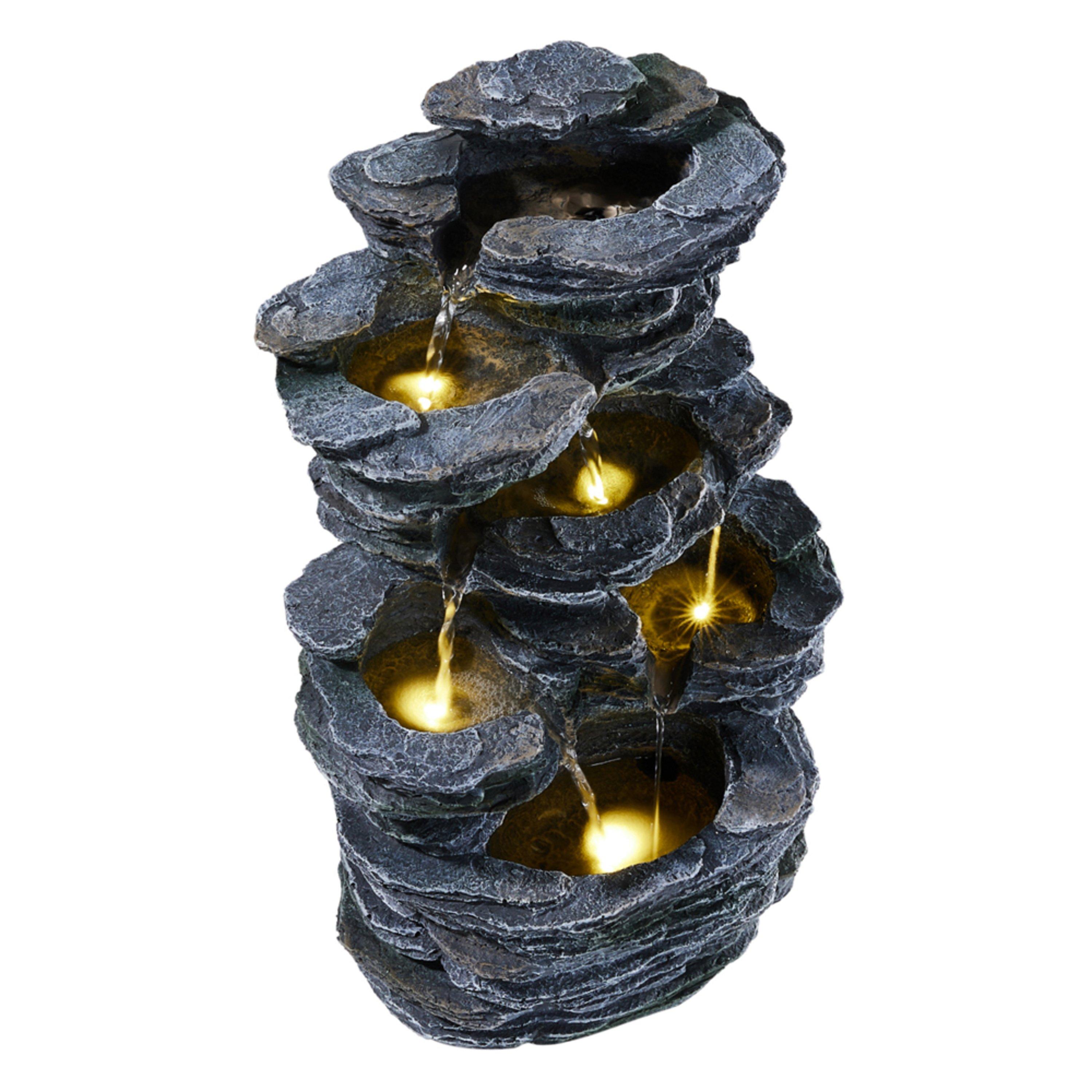 Grey - Breeins - Outdoor Solar-Powered Water Fountain Decor - 6