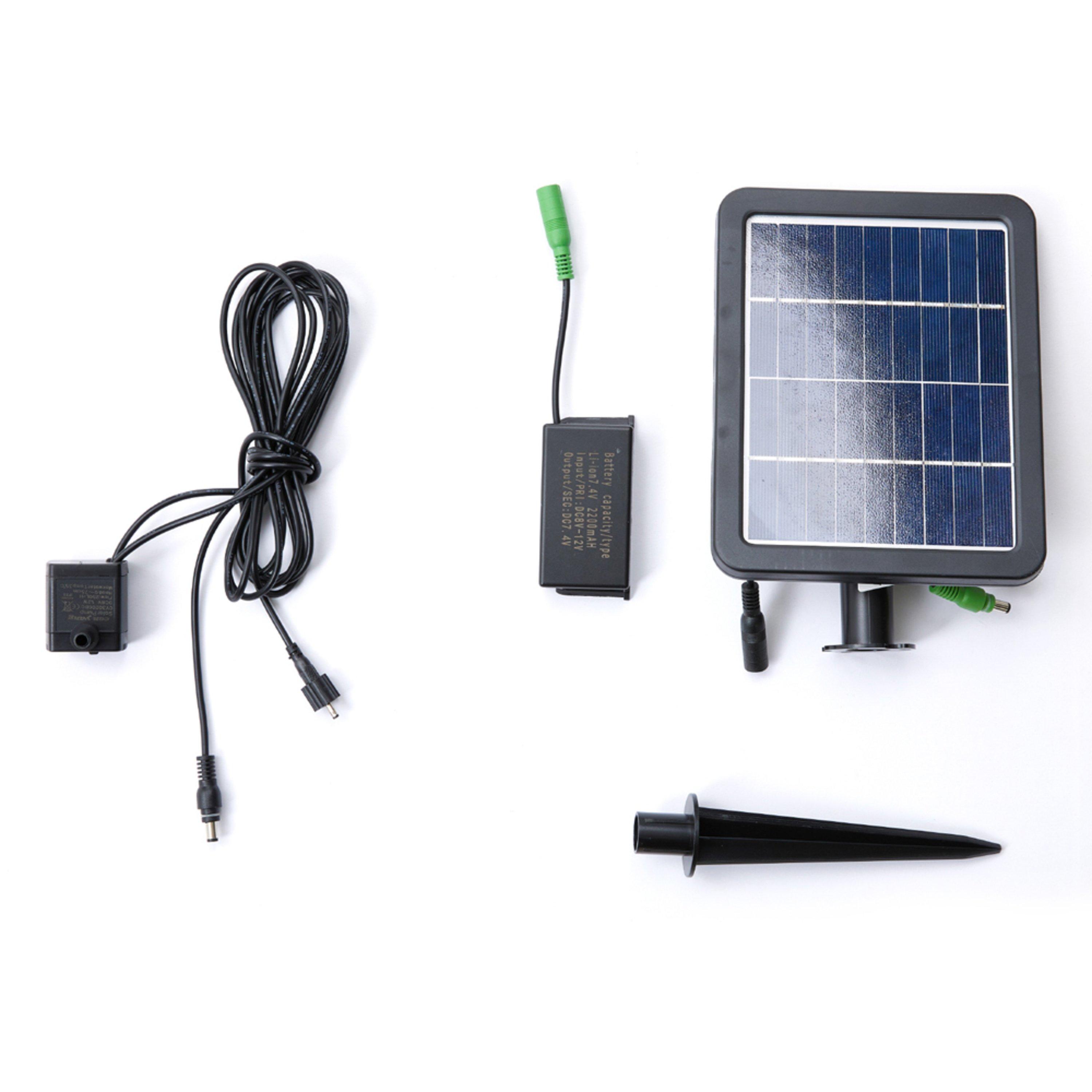 Grey - Breeins - Outdoor Solar-Powered Water Fountain Decor - 7