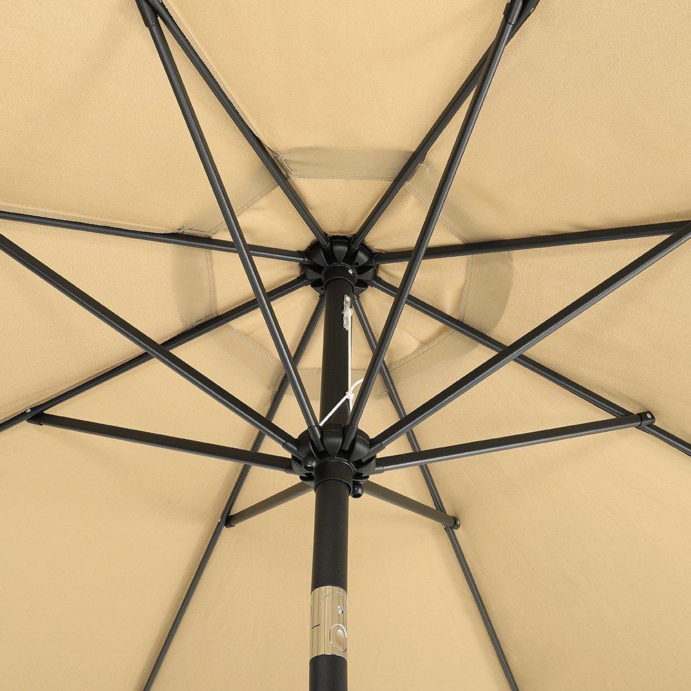 Beige - Breeins - Patio Umbrella Large 3M Traditional Parasol - 7