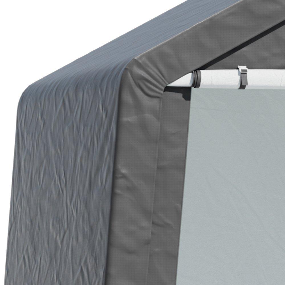 Grey - Breeins - 10x10FT Galvanized Tube Storage Shed - 3