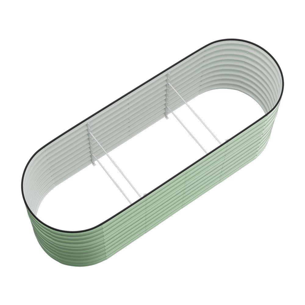 Green - Breeins - Oval-Shaped Galvanized Steel Raised Garden Bed - 5