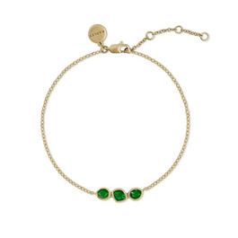 Radley Radley 18ct Gold Plated Green Stone Bar Bracelet