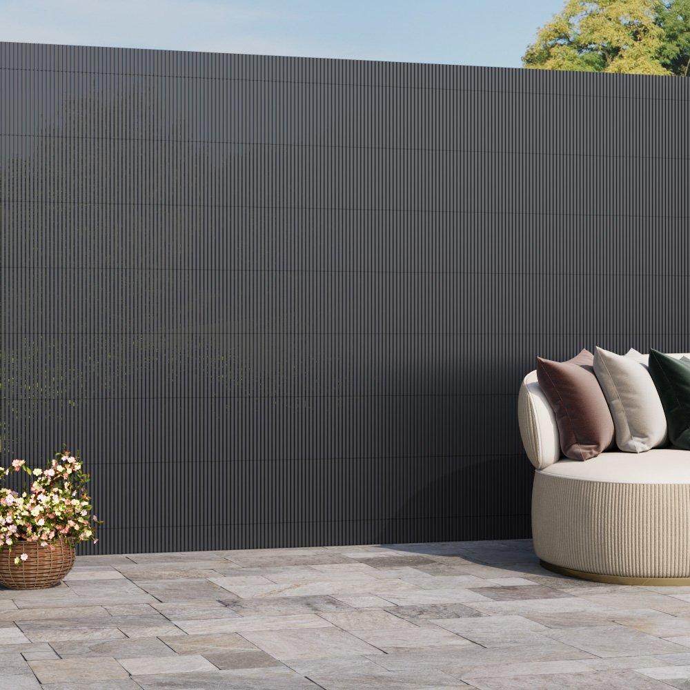 Grey - Breeins - 2x3m PVC Privacy Fence Sun-Block Screen - 2