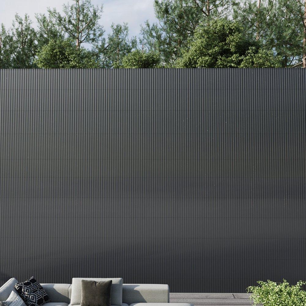 Grey - Breeins - 3 x 2m Waterproof PVC Privacy Screening Fence - 1