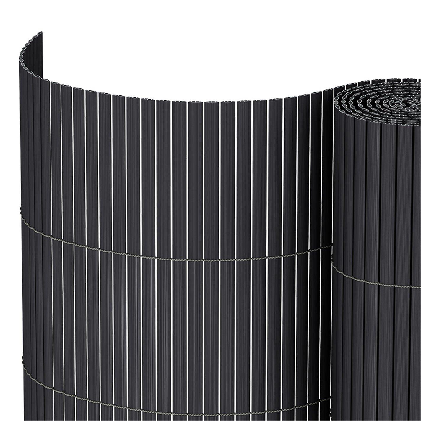 Grey - Breeins - 5 x 1.2m Waterproof PVC Privacy Screening Fence - 5