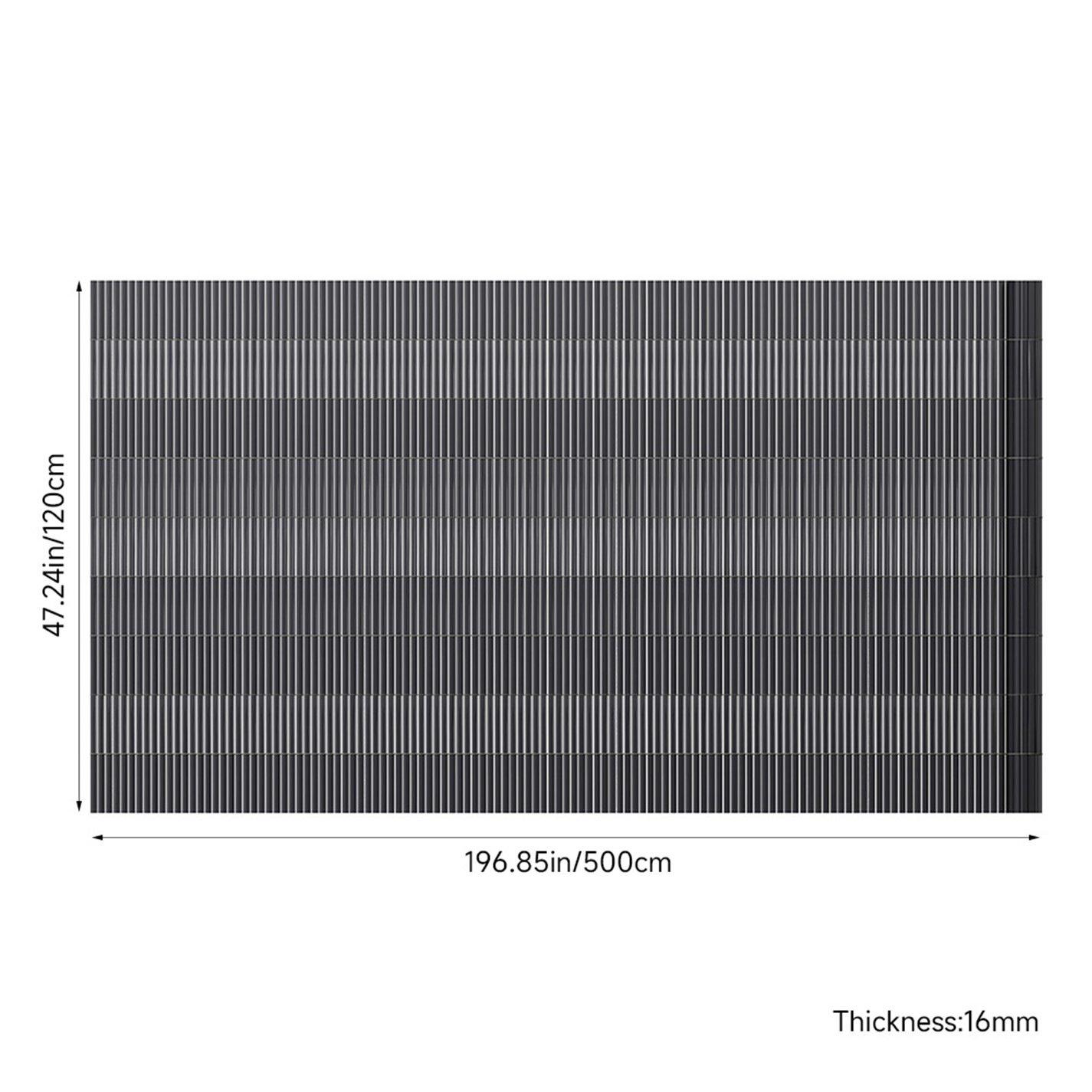 Grey - Breeins - 5 x 1.2m Waterproof PVC Privacy Screening Fence - 7