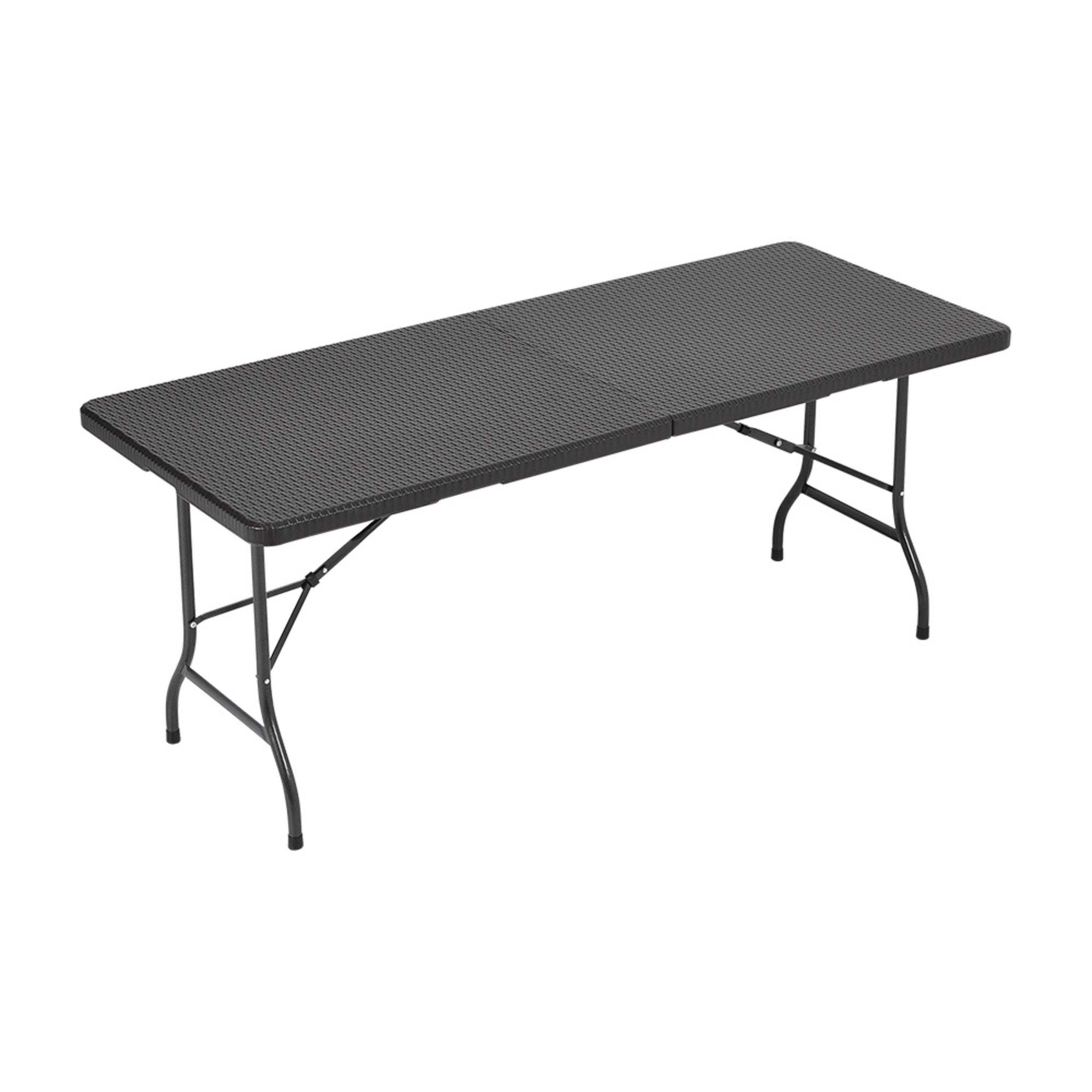Black - Breeins - Outdoor Rattan Plastic Folding Table Black - 1