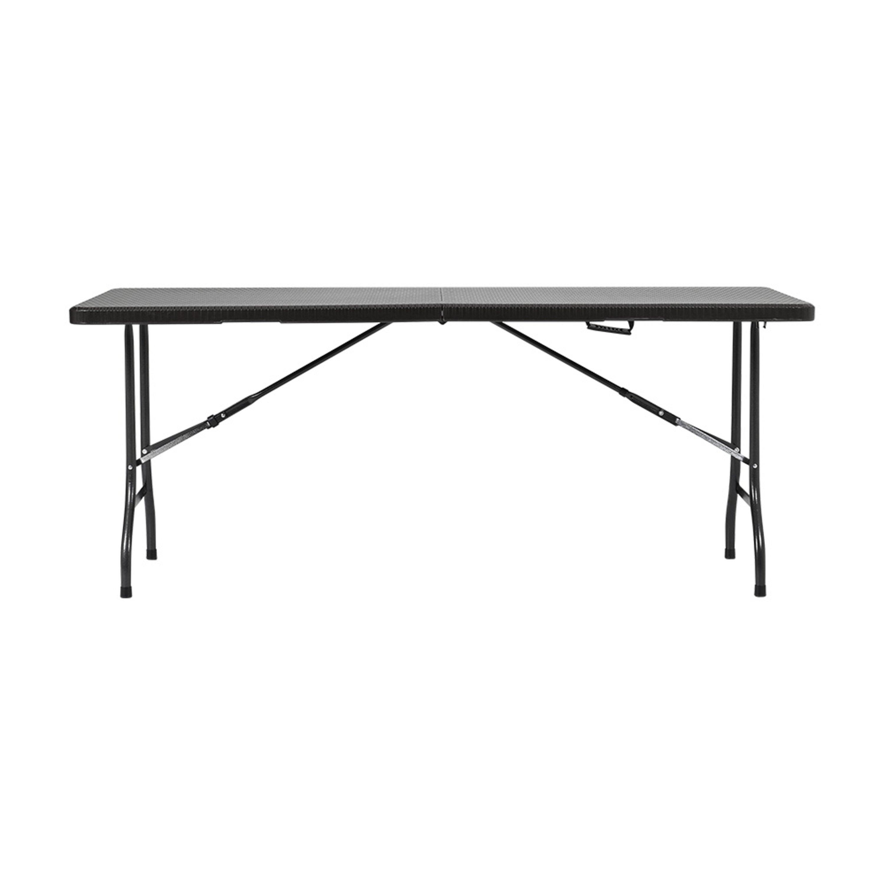 Black - Breeins - Outdoor Rattan Plastic Folding Table Black - 2
