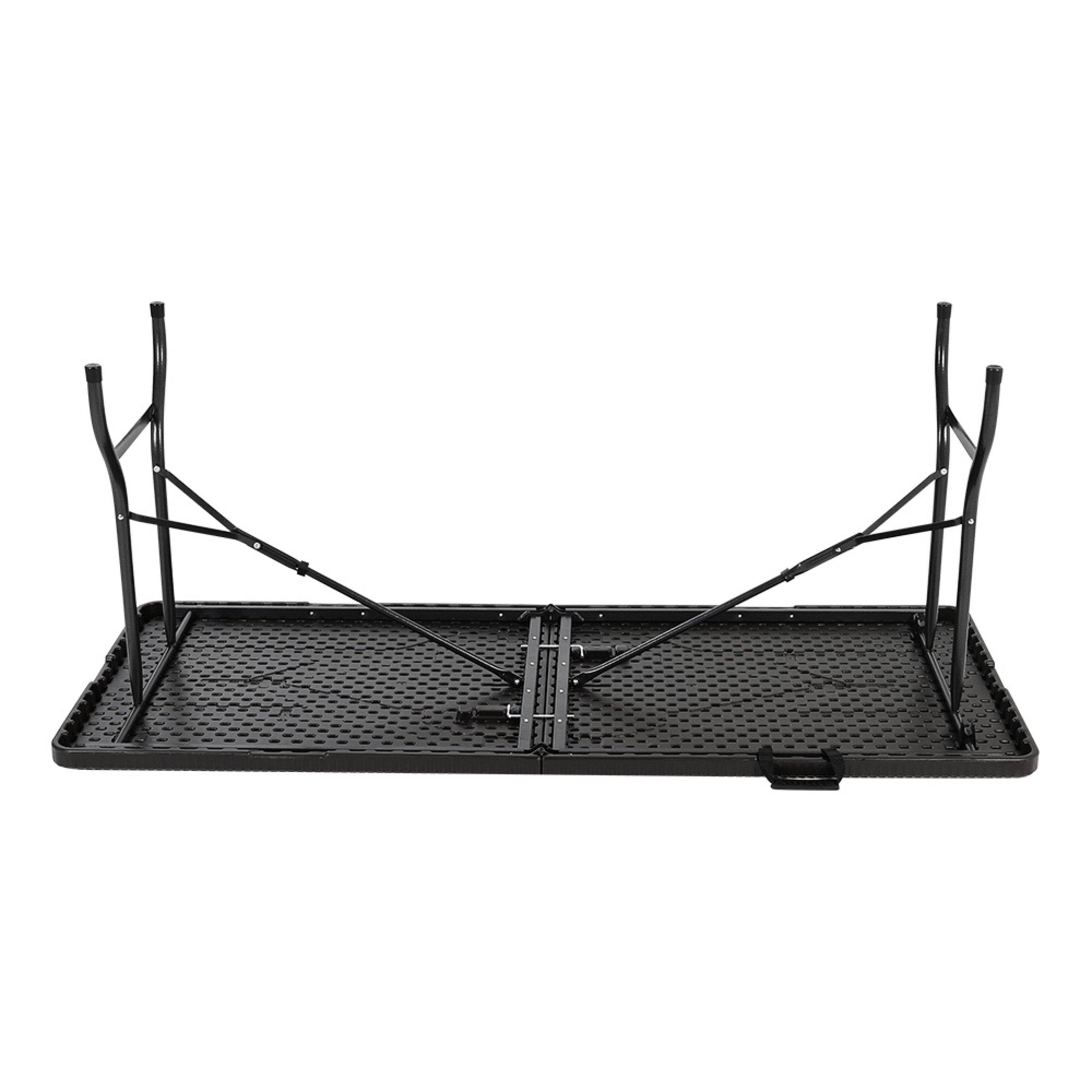 Black - Breeins - Outdoor Rattan Plastic Folding Table Black - 4