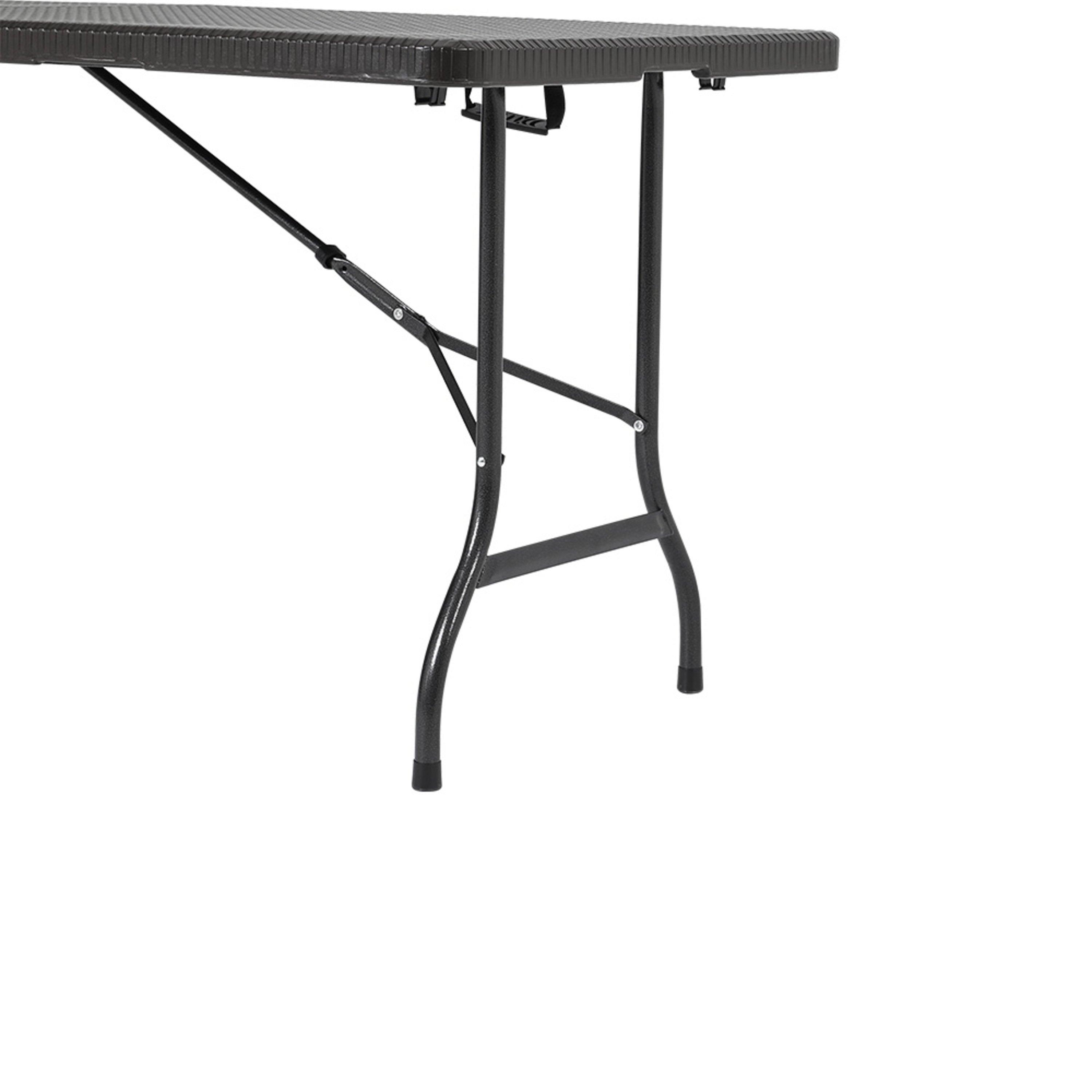 Black - Breeins - Outdoor Rattan Plastic Folding Table Black - 7