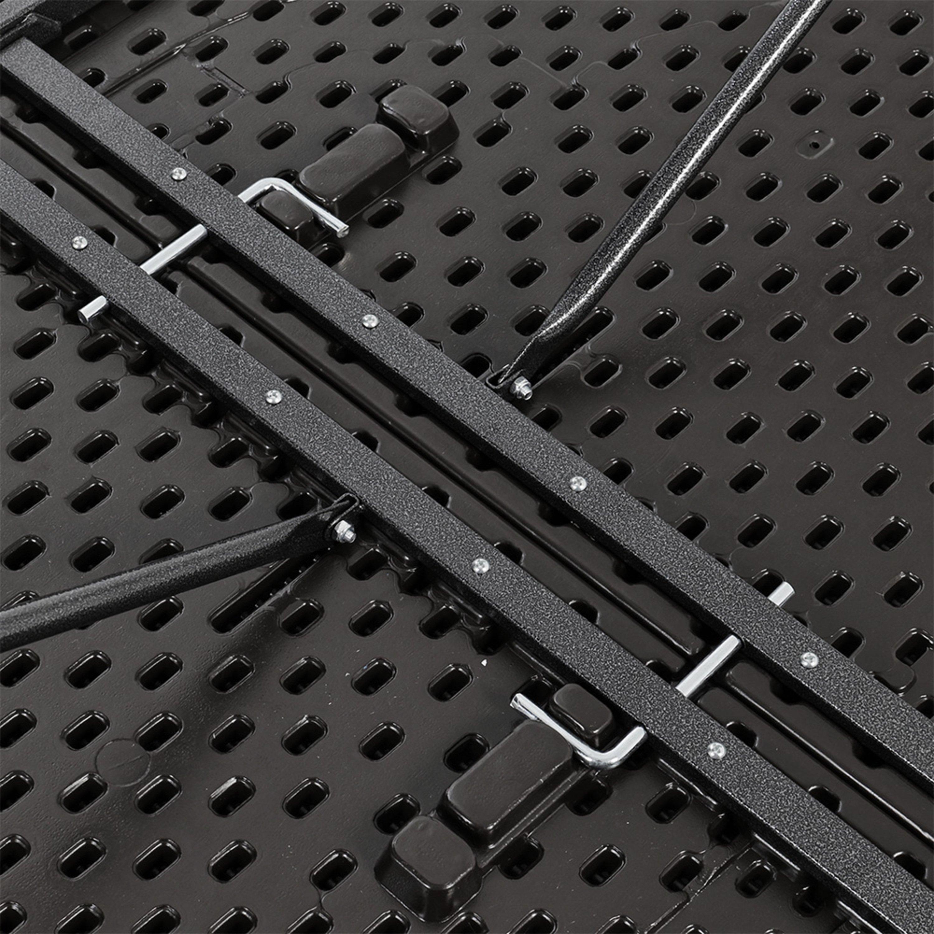 Black - Breeins - Outdoor Rattan Plastic Folding Table Black - 9