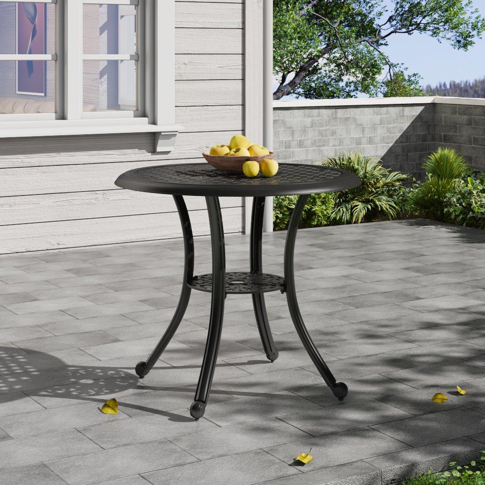 Black - Breeins - Cast Aluminum Patio Dining Table - 2
