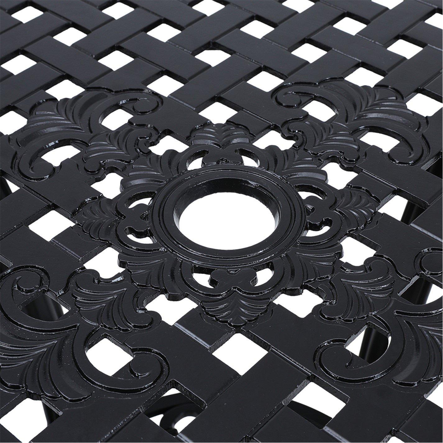 Black - Breeins - Cast Aluminum Patio Dining Table - 6