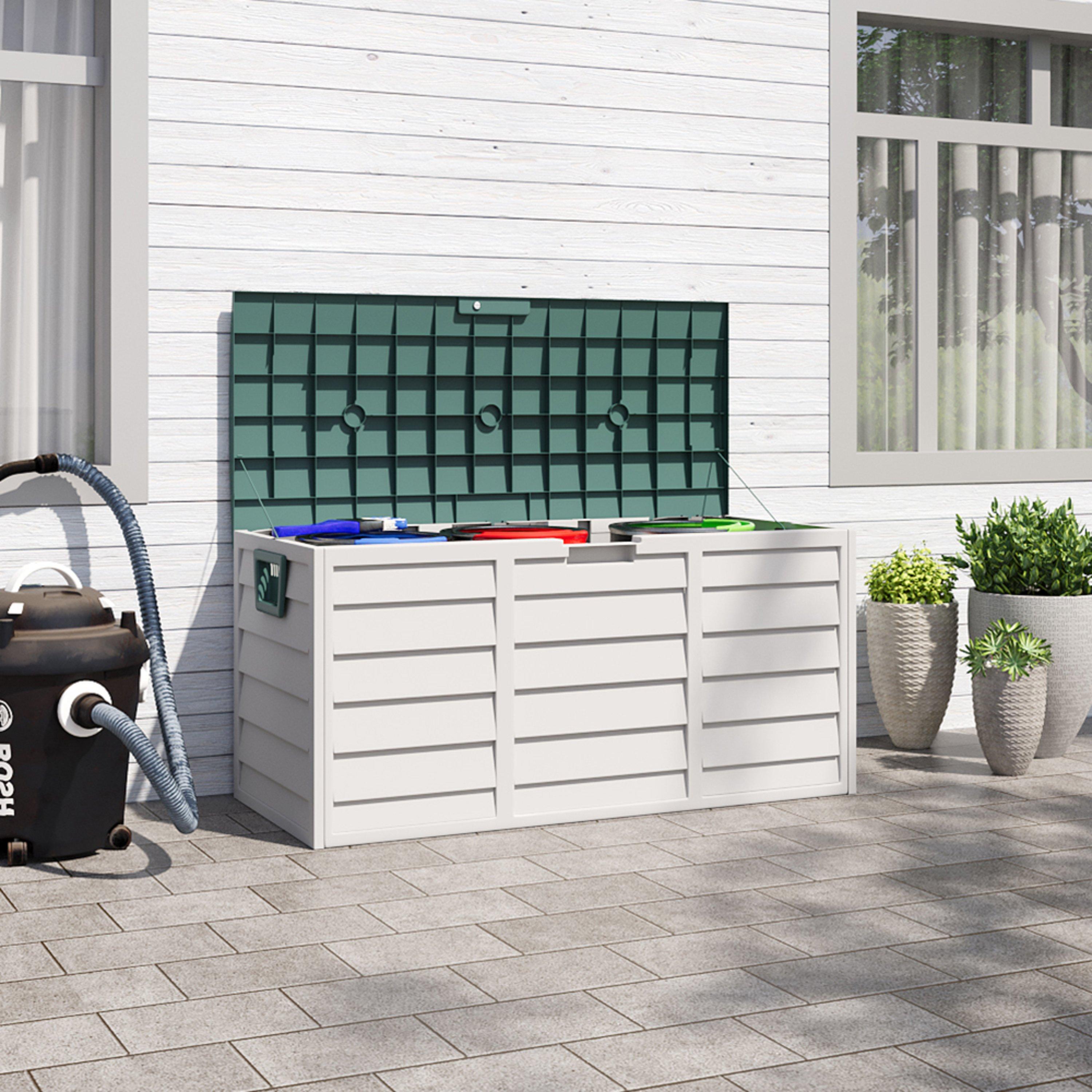 Greenlight Grey - Breeins - Outdoor Storage Deck Box with Wheels - 2